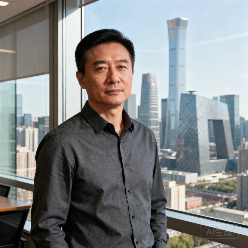 6686体育创始人兼CEO李明站在北京总部办公室的落地窗前，窗外是国贸CBD的天际线，他穿着深灰色衬衫，神情专注而坚定。